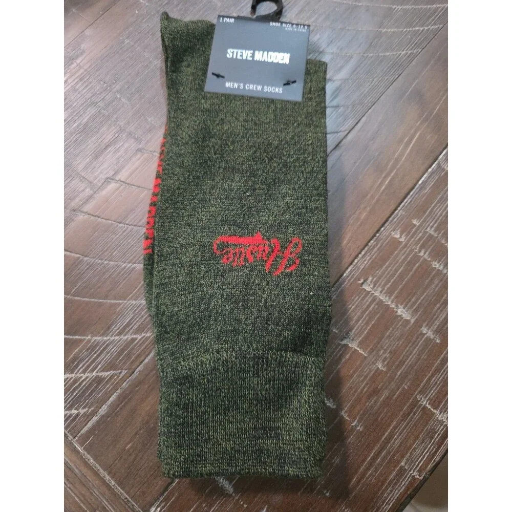 Steve Madden Socks Mens Size 10-13 Shoe Size 6-12.5 Green 